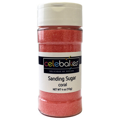 Celebakes Sanding Sugar Coral, 4oz.