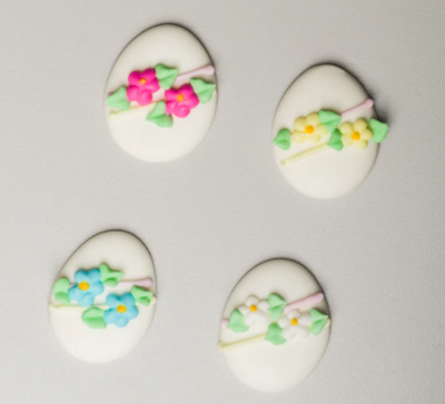 Royal Icing Easter Eggs, small, 1&quot;, 4ct.