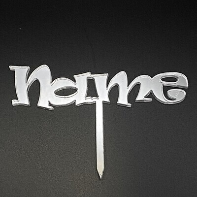Personalized Name Acrylic Cupcake Picks, 6ct - Silver