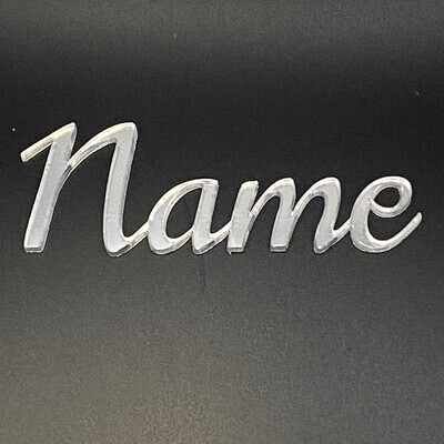 Personalized Name Acrylic Cupcake Picks, 6ct  - Silver, Font: Script