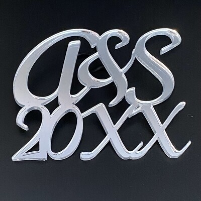 Personalized &#39;Initials and Year&#39; Topper - Silver