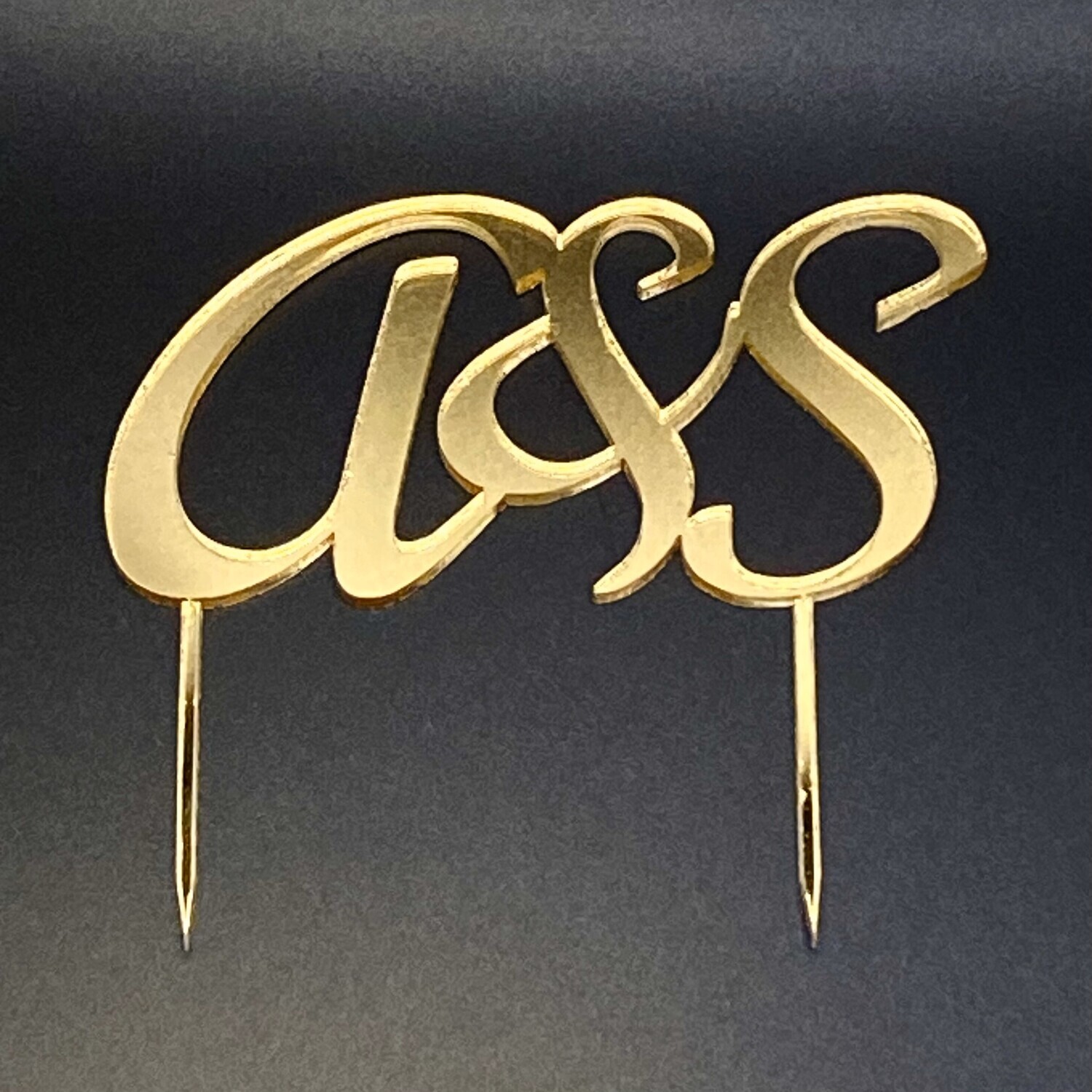 Personalized &#39;Initials&#39; Acrylic Cupcake Picks, 6ct - Gold, Font: Script