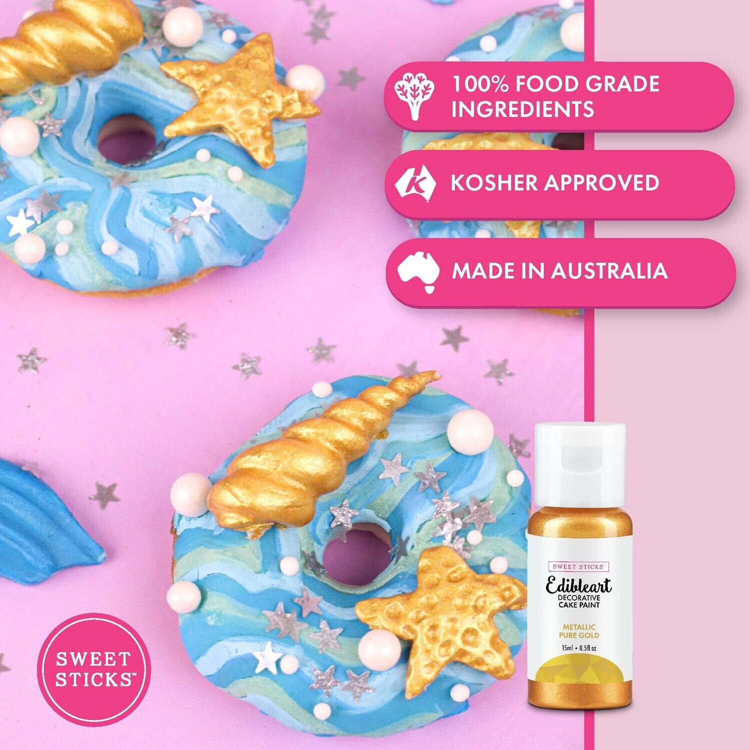 Sweet Sticks Edible Metallic Paint 15ml
