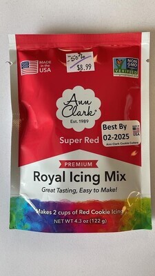 Ann Clark Premium Super Red Royal Icing Mix, 4.3oz *Allergen-Free