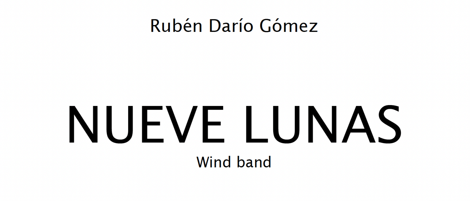Nueve Lunas (SCORE and PARTS)