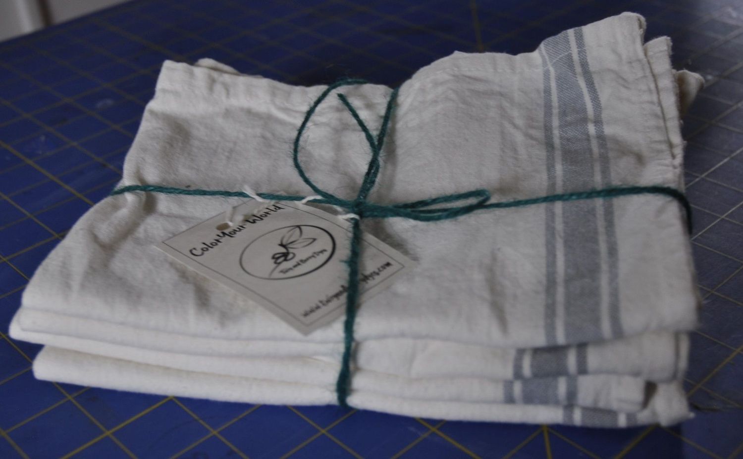 Eco Mordant Striped Dish Towel