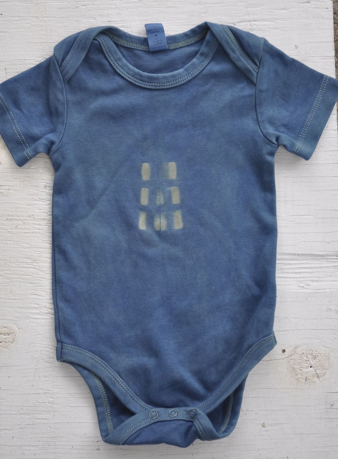 Green Indigo Dyed Dot Onesie