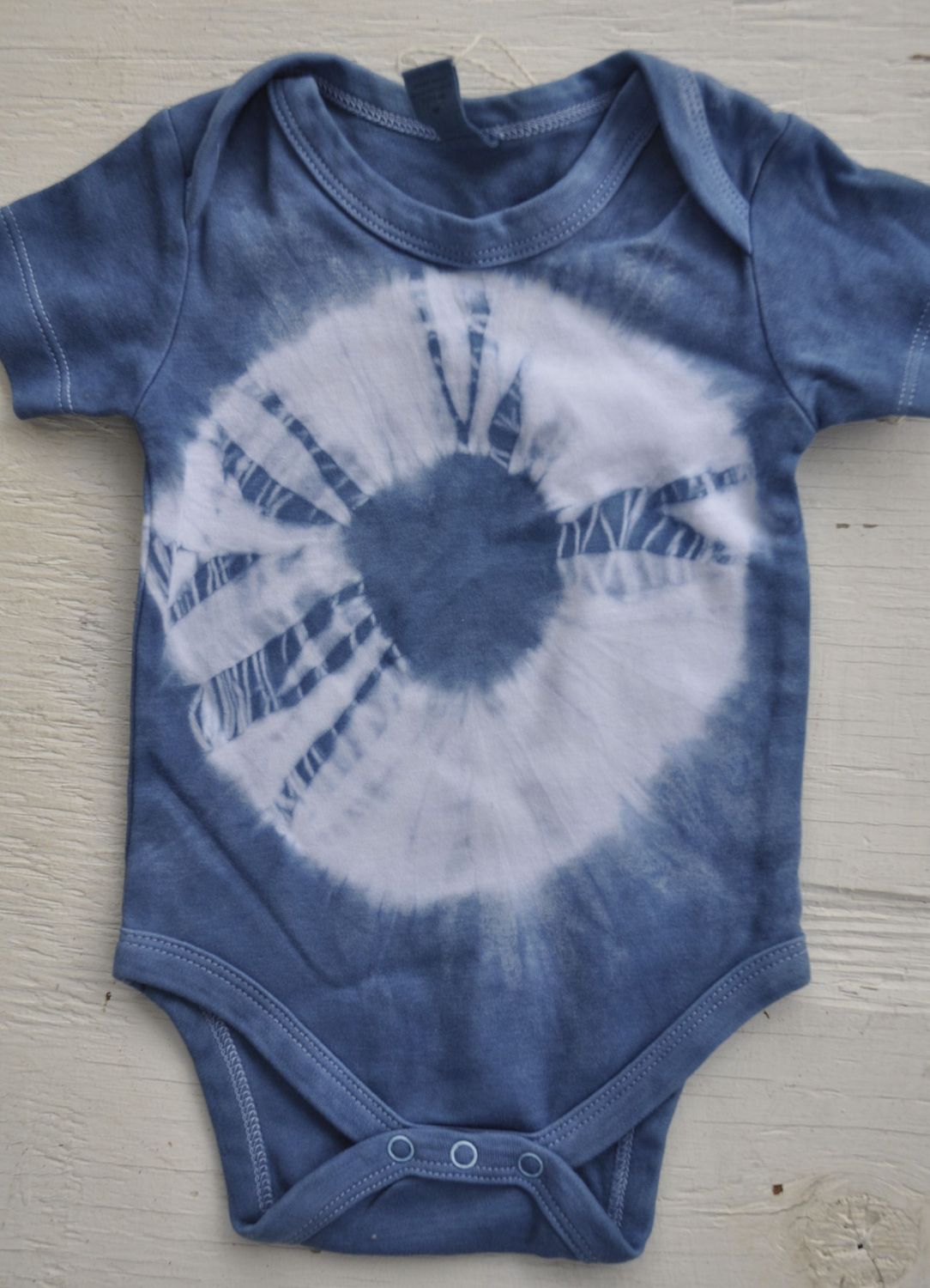 Short Sleeved Web Onesie, Dark blue