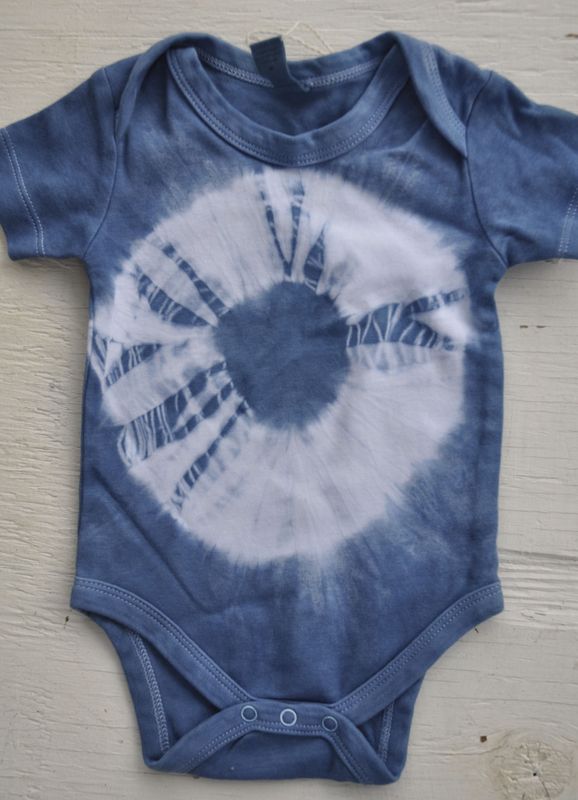Short Sleeved Web Onesie, Dark blue