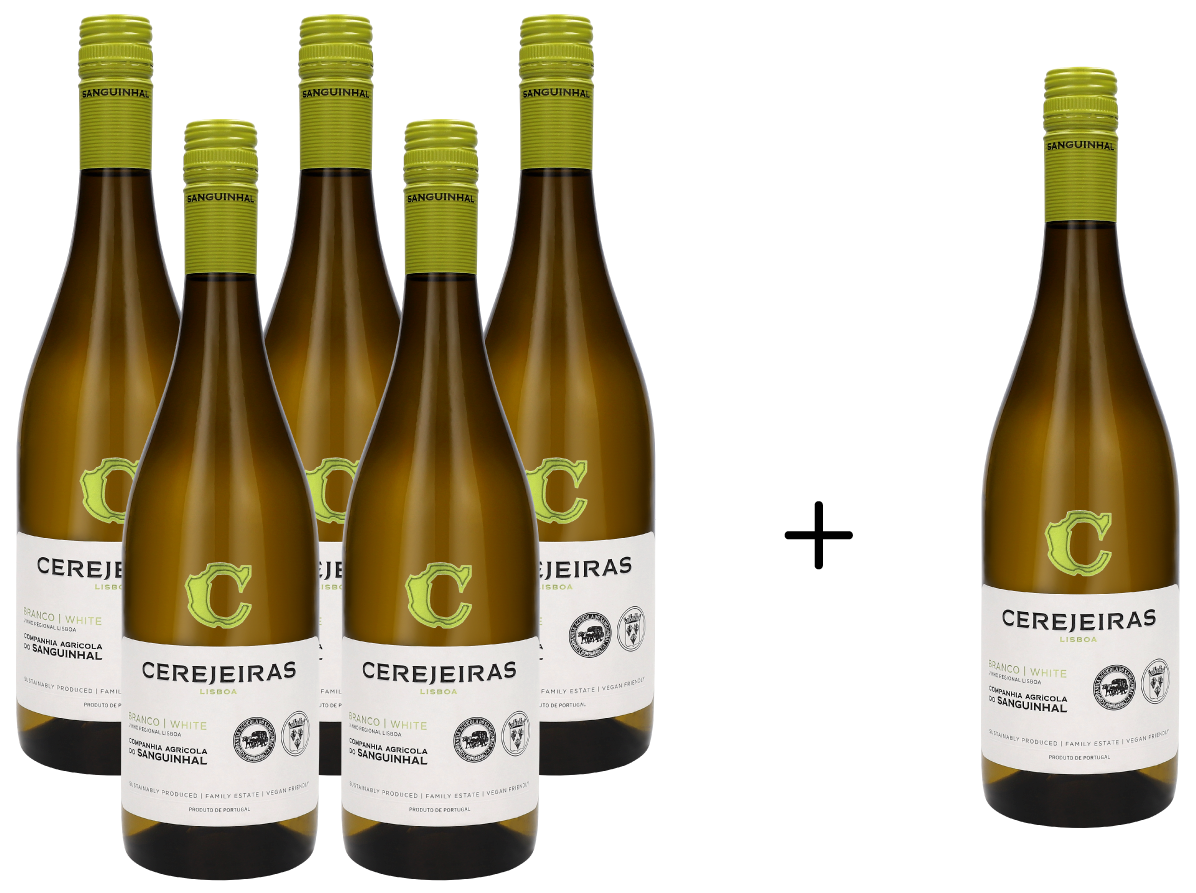Cerejeiras Lisboa White 2024, Quantity: 5 Bottles (750ml) + 1 Bottle free of charge