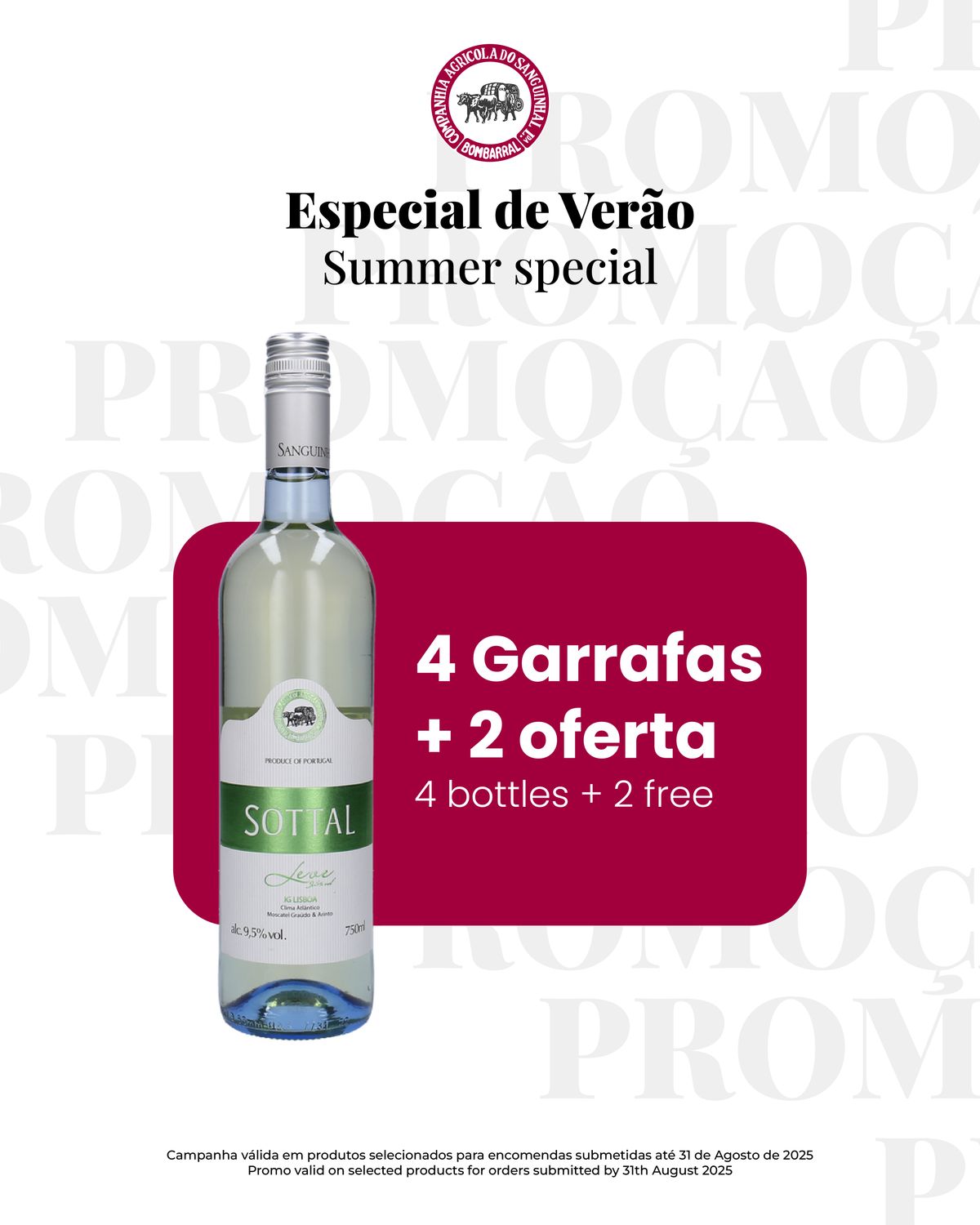 Sottal Lisboa Light White 2023, Quantity: 4 Garrafas (750ml) + 2 Garrafa de oferta (Especial Verão)