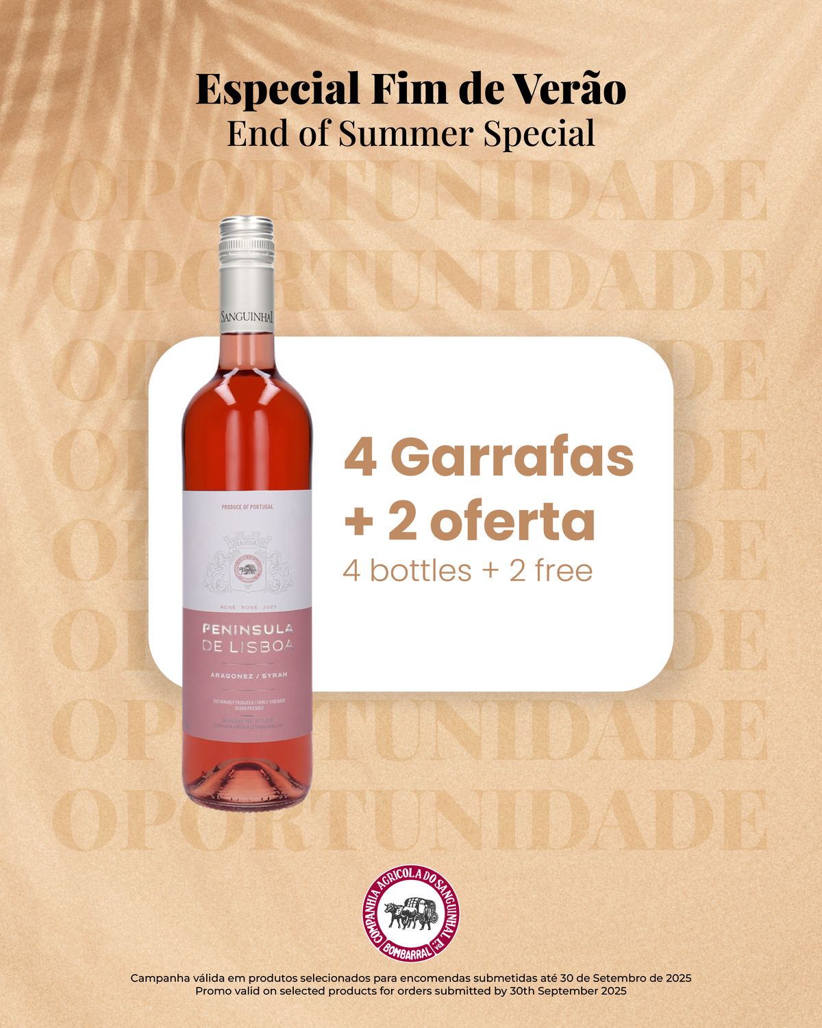 Península de Lisboa Rose 2023, Quantity: 4 bottles (750ml) + 2 bottle free | END OF SUMMER SPECIAL