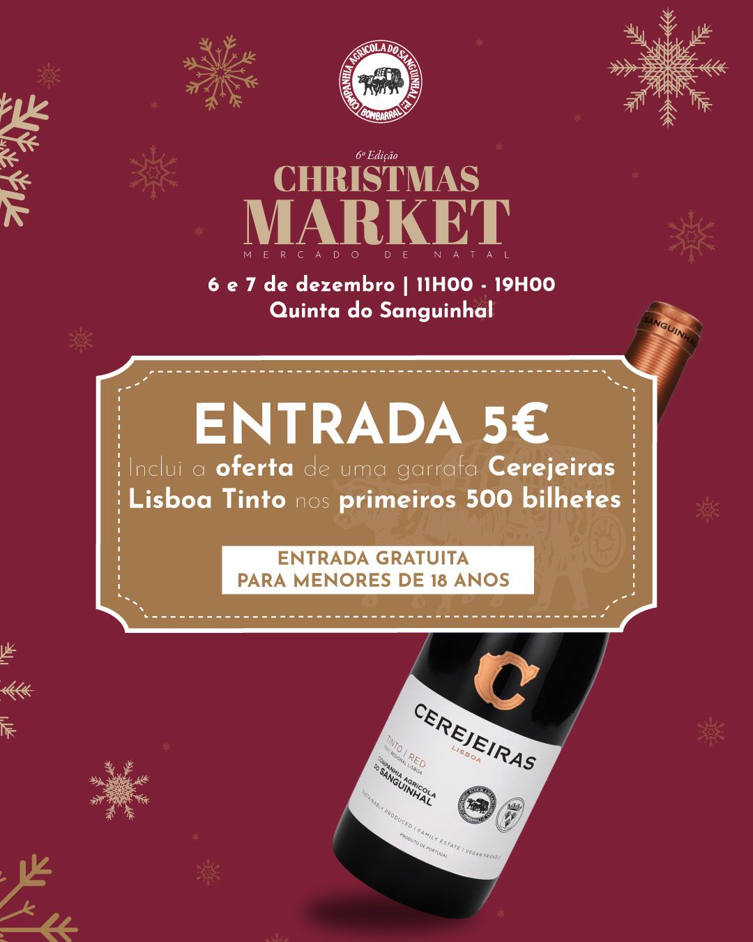6th Christmas Market — Entry with Complimentary Bottle (limited to the first 500 tickets) 6th Christmas Market — Entry with Complimentary Bottle (limited to the first 500 tickets)