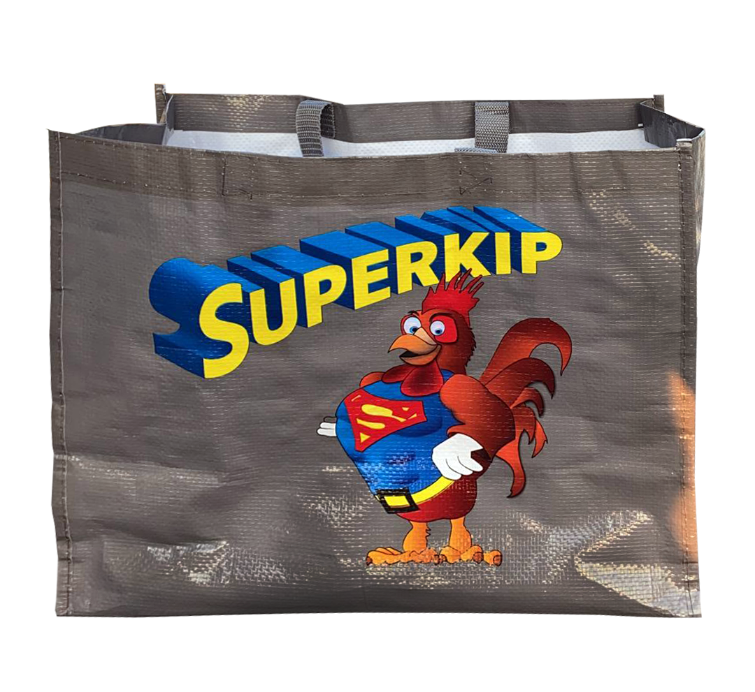Superkip draagtas
