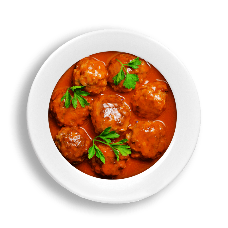 Balletjes in tomatensaus  (5 stuks)