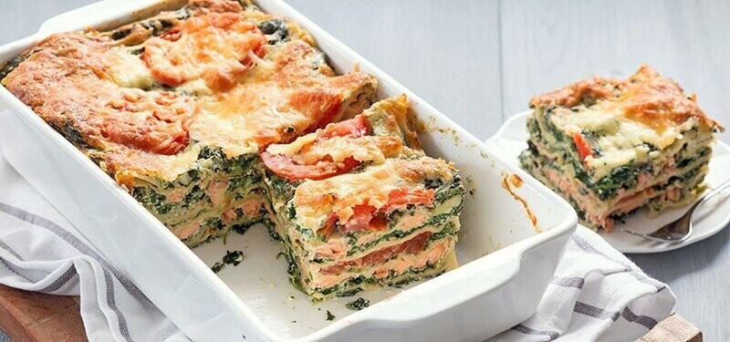 Lasagne met zalm & spinazie