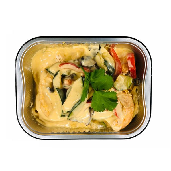 Kip in rode curry met groentjes & noedels