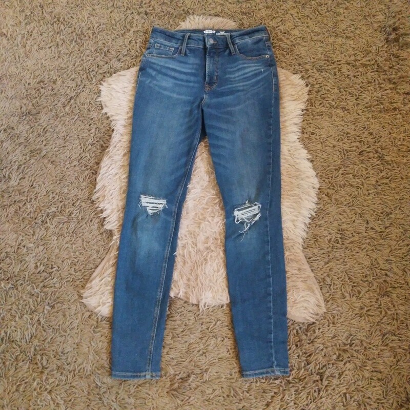 Old Navy Sz 4 Women&#39;s Jrs Distressed High Rise Skinny Stretch Jeans