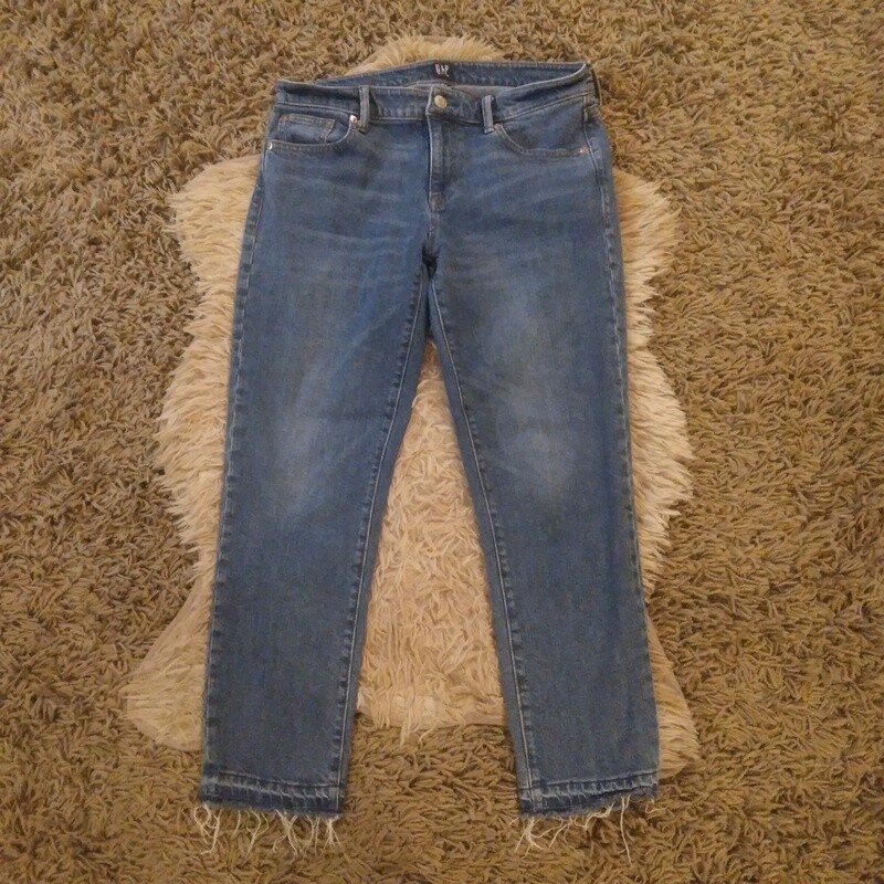 Gap Sz 4 27&quot; Waist Women&#39;s Jrs Mid Rise Stretch Girlfriend Capri Ankle Jeans