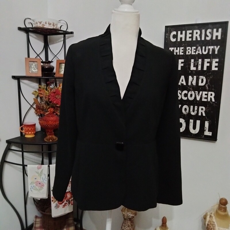 Danny &amp; Nicole Sz 8 Medium Women&#39;s Black Button-Up Blazer Jacket