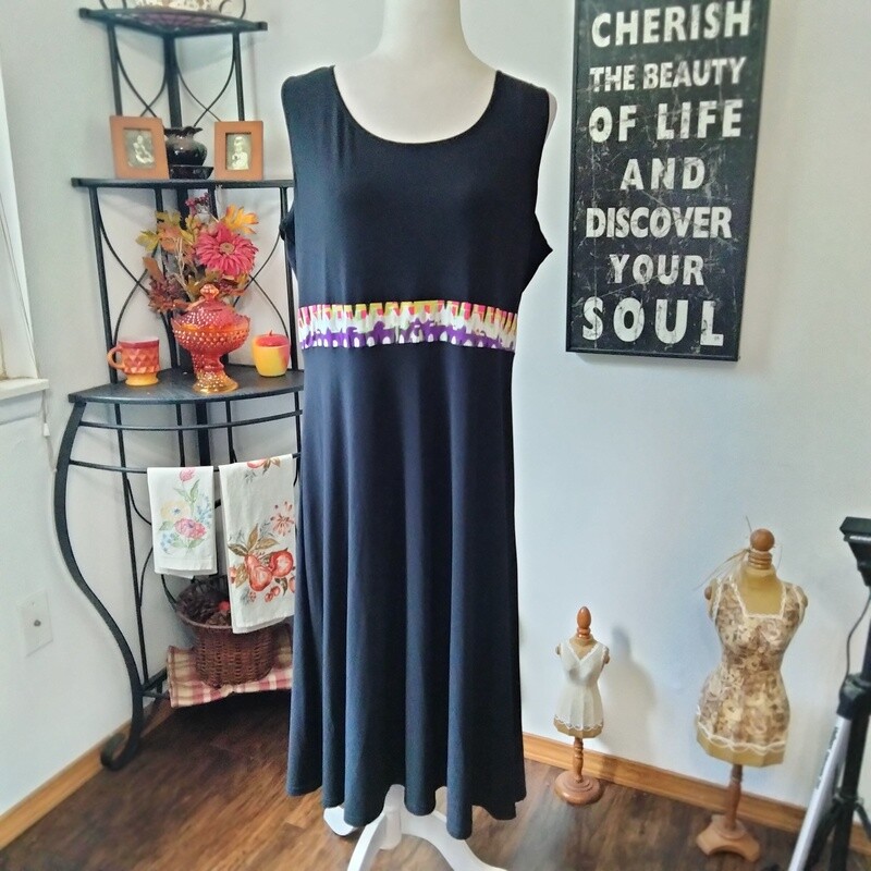 R &amp; K XL Women&#39;s Black Sleeveless Tank Top Stretchy Dress