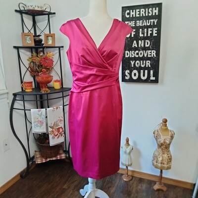 David Meister Sz 10 Medium Women's Pink Sheath Sleeveless Formal Dress