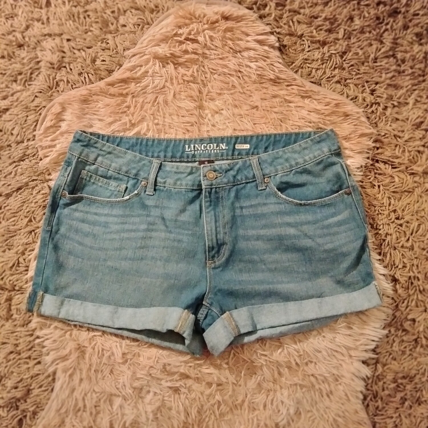 Lincoln Outfitters Sz 16 Women&#39;s Mid Rise Denim Jean Shorts