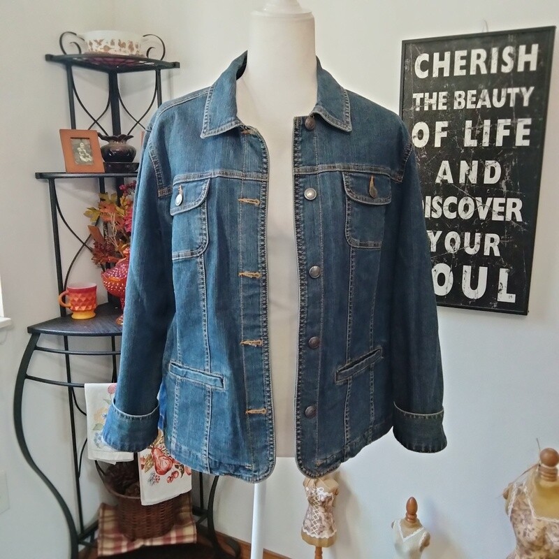 Croft &amp; Barrow Medium Women&#39;s Cotton Button-Up Denim Jean Jacket