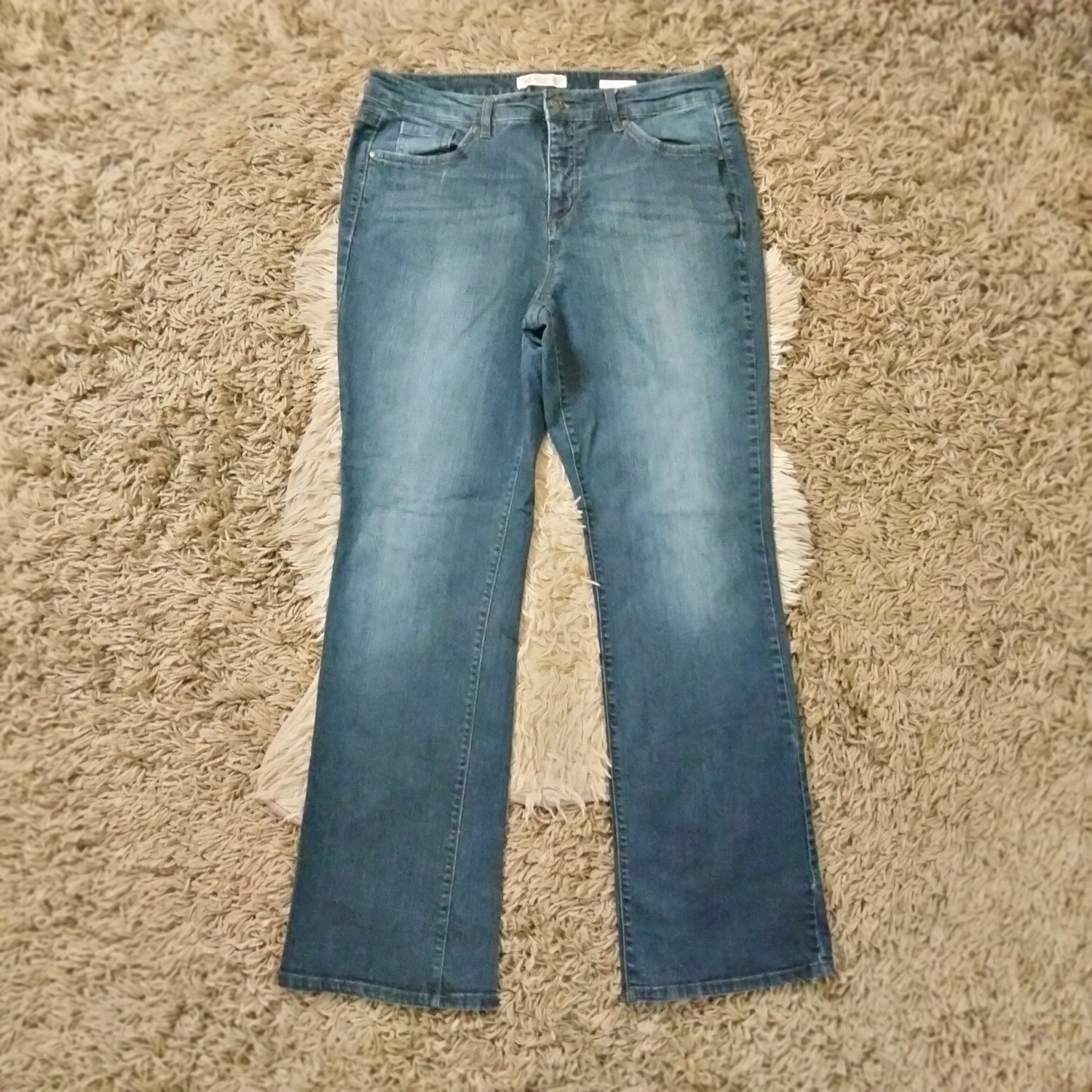 Vintage America Sz 12 Women&#39;s Boho Bootcut Mid-Rise Stretch Jeans