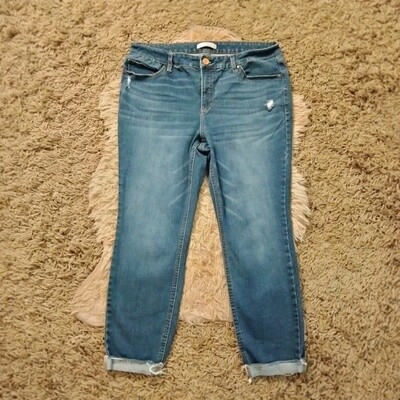 Lauren Conrad Sz 18 Women's Distressed Skinny Stretch Crop Jeans