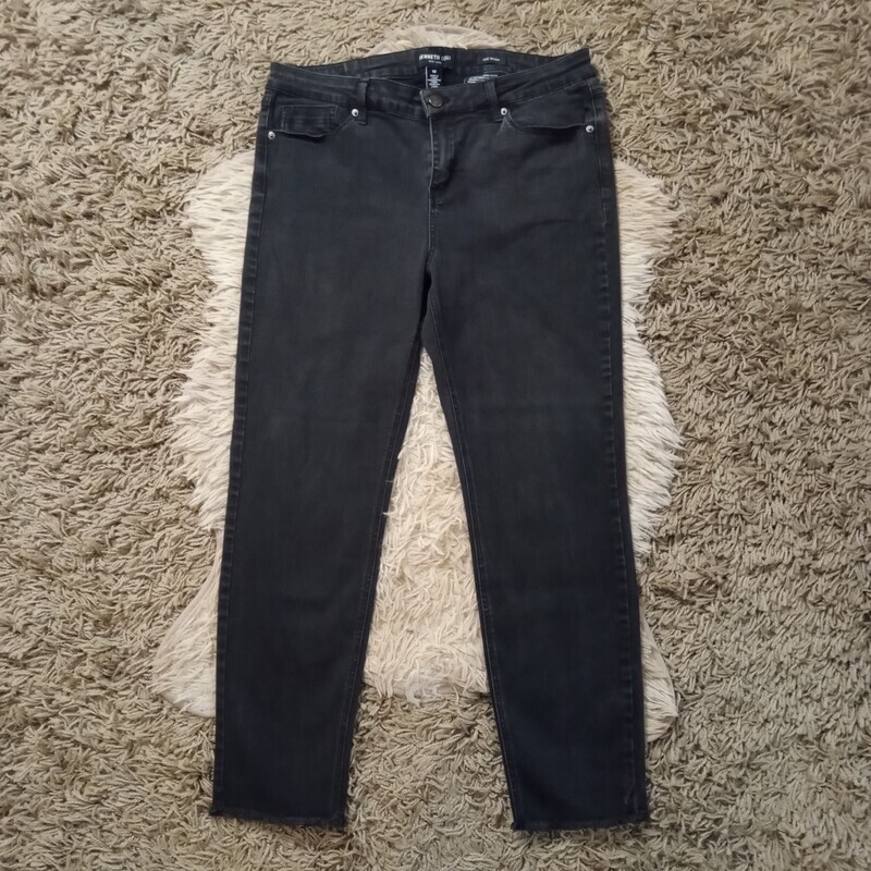 Kenneth Cole Sz 12 Women&#39;s Charcoal Black Jess Skinny Stretch Ankle Jeans