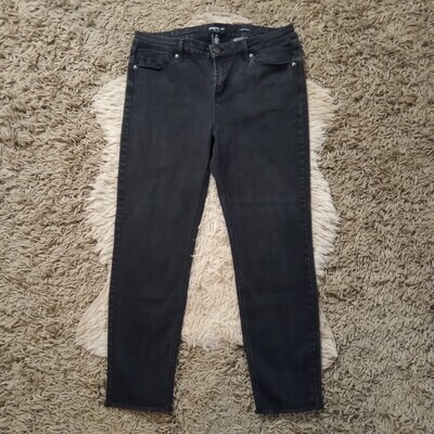 Kenneth Cole Sz 12 Women&#39;s Charcoal Black Jess Skinny Stretch Ankle Jeans