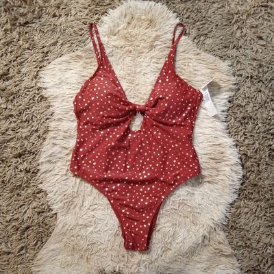 NEW! Hot Water Large Women&#39;s Golden Bay High Leg One Piece Swimsuit