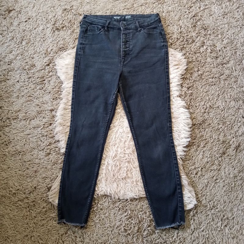 Old Navy Sz 10 Women&#39;s Black High Rise Rockstar Skinny Stretch Ankle Jeans