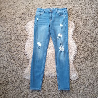 Old Navy Sz 6 Women&#39;s Rockstar Distressed Super Skinny Mid Rise Stretch Jeans
