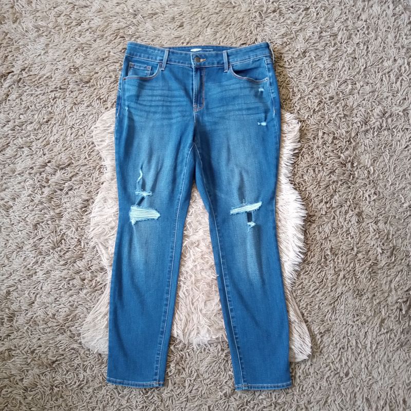 Old Navy Sz 12 Short Women&#39;s Pop Icon Distressed Skinny Stretch Jeans