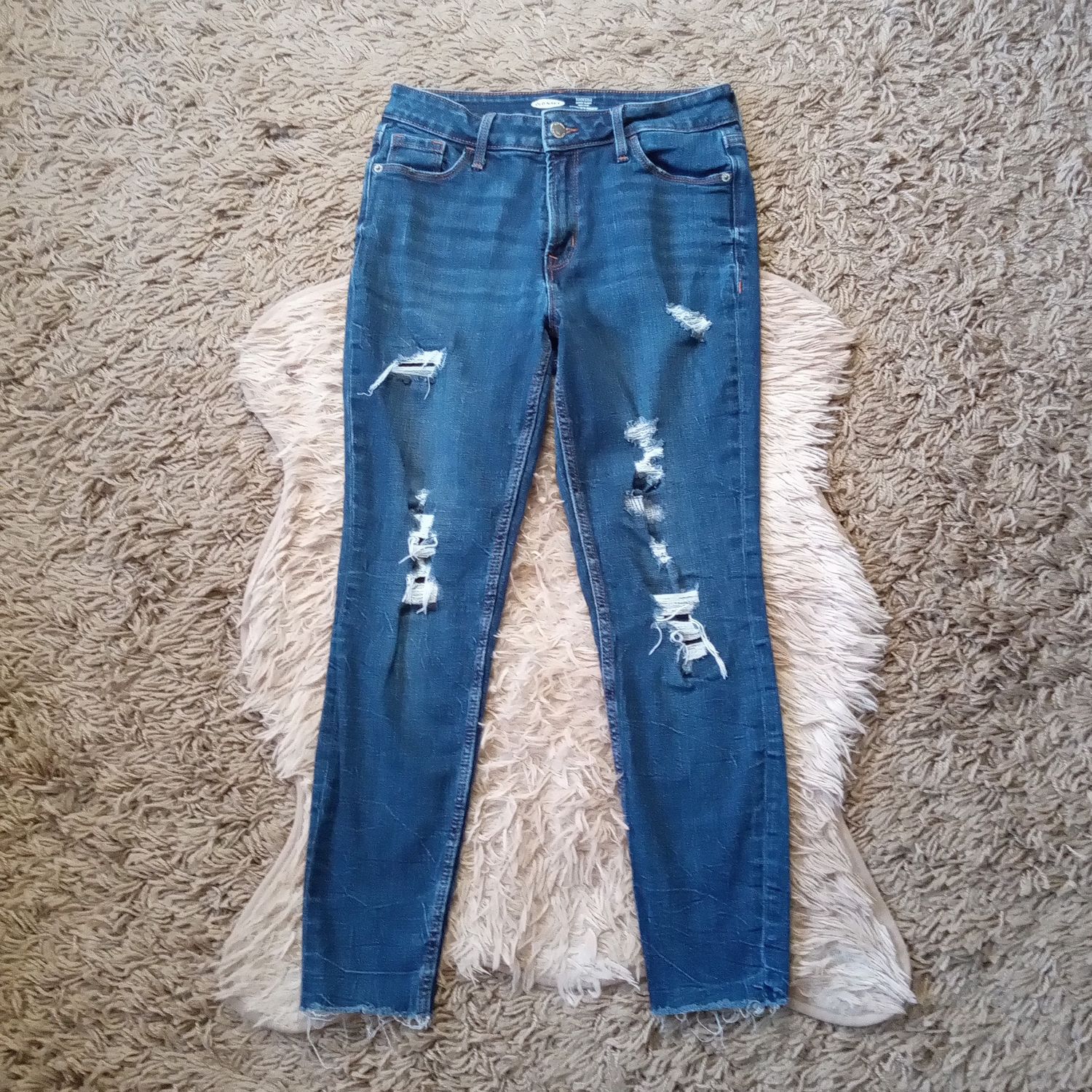 Old Navy Sz 4 Women&#39;s Jrs Rockstar Distressed High Rise Ankle Jeans