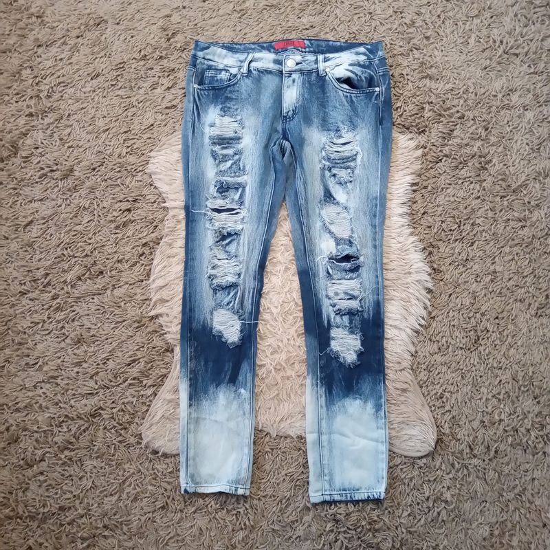 DAZL Sz 11 Women&#39;s Jrs Destroyed Distressed Multicolor Low Rise Jeans