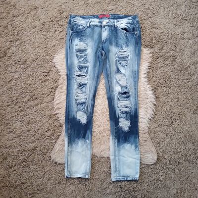 DAZL Sz 11 Women&#39;s Jrs Destroyed Distressed Multicolor Low Rise Jeans