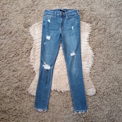 Hollister Sz 5 Women&#39;s Jrs High Rise Super Skinny Distressed Stretch Jeans