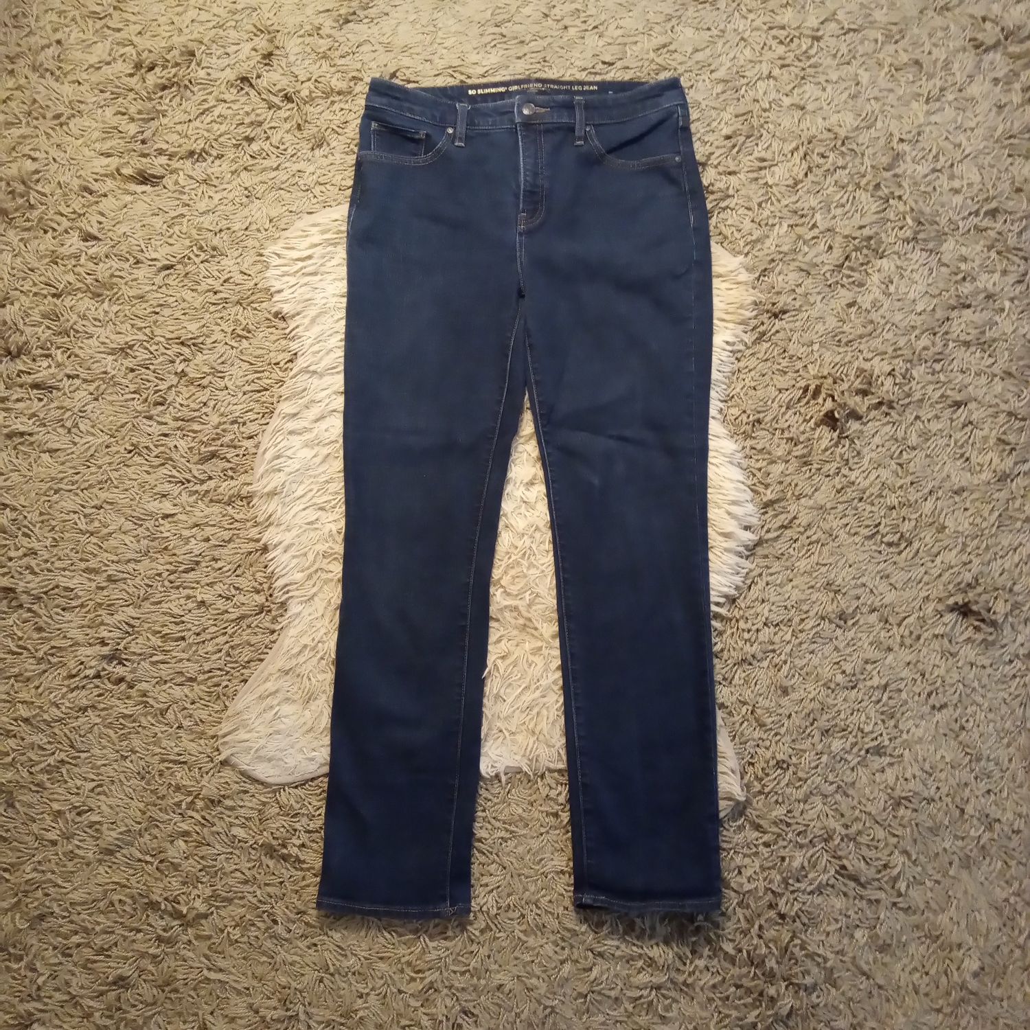 Chico&#39;s Sz 6 Women&#39;s So Slimming Girlfriend Straight Leg Stretch Jeans