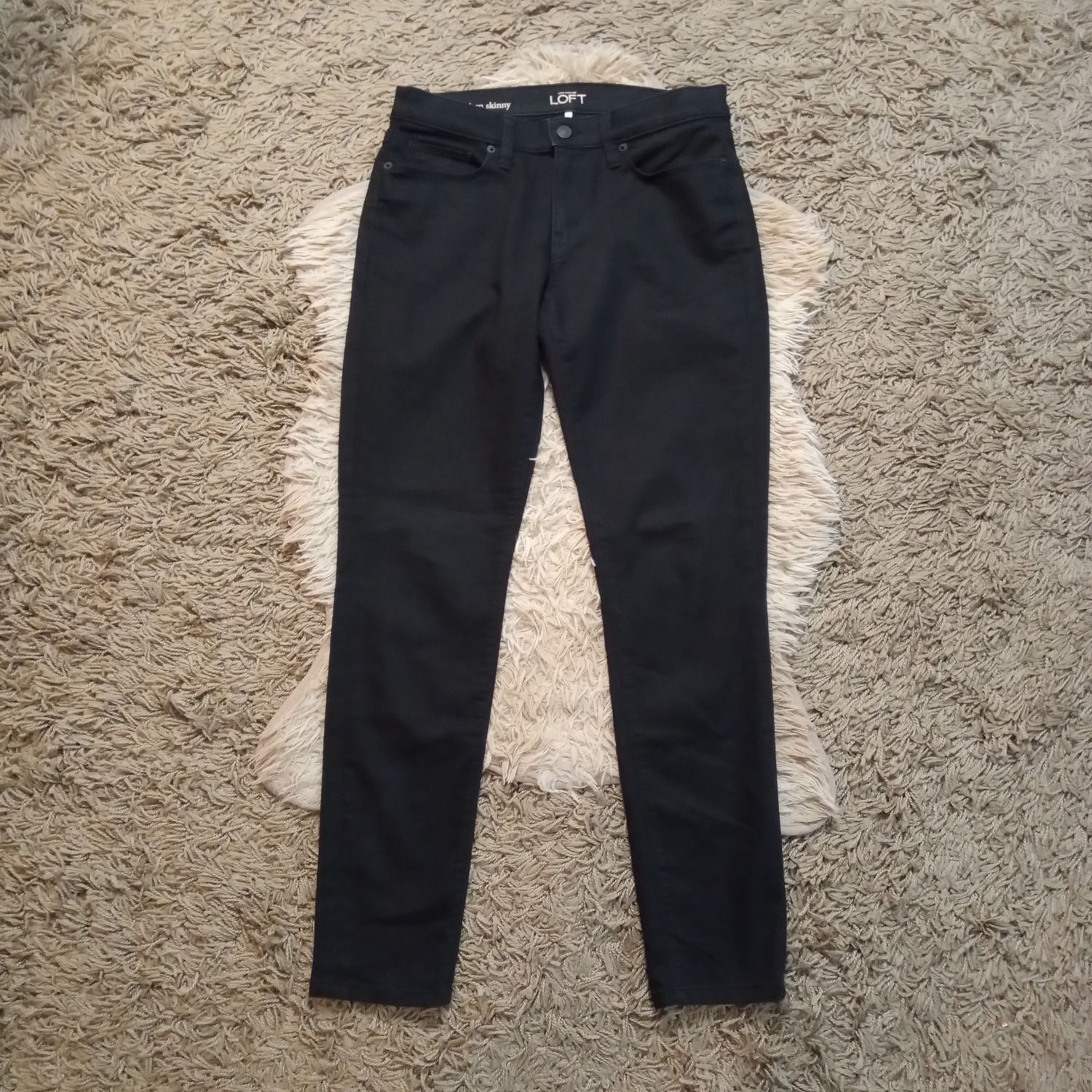 LOFT Sz 6 / 28 Women&#39;s Black Modern Skinny Mid Rise Stretch Jeans