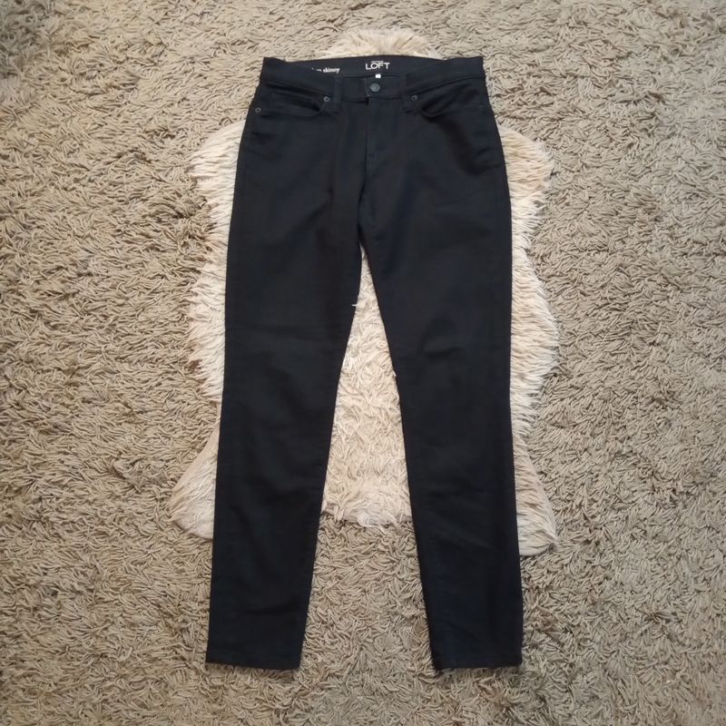 LOFT Sz 6 / 28 Women&#39;s Black Modern Skinny Mid Rise Stretch Jeans