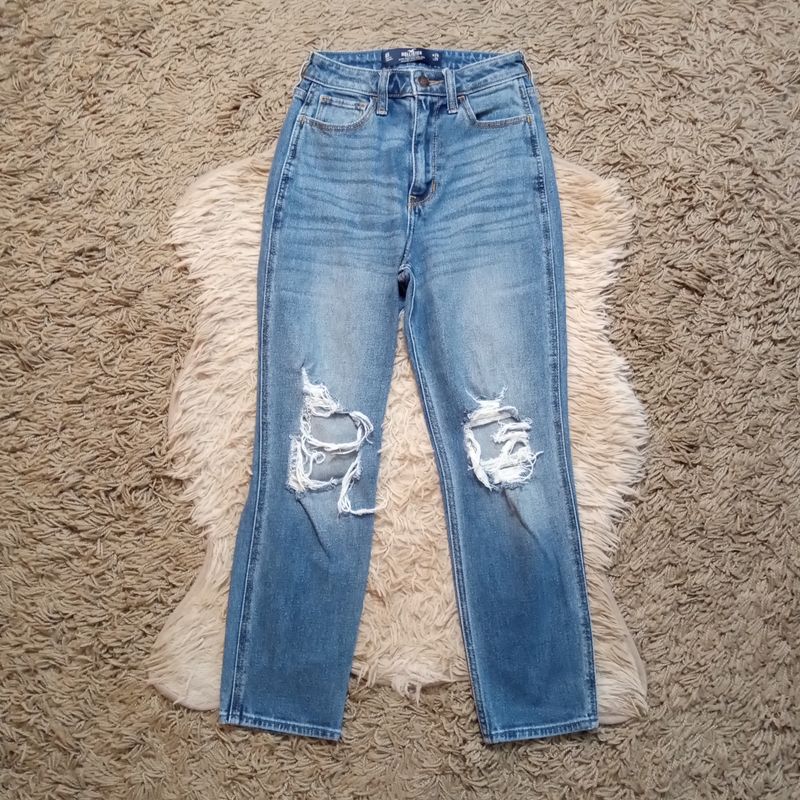 Hollister 0S 0 Short Juniors Distressed Ultra High Rise Mom Jeans