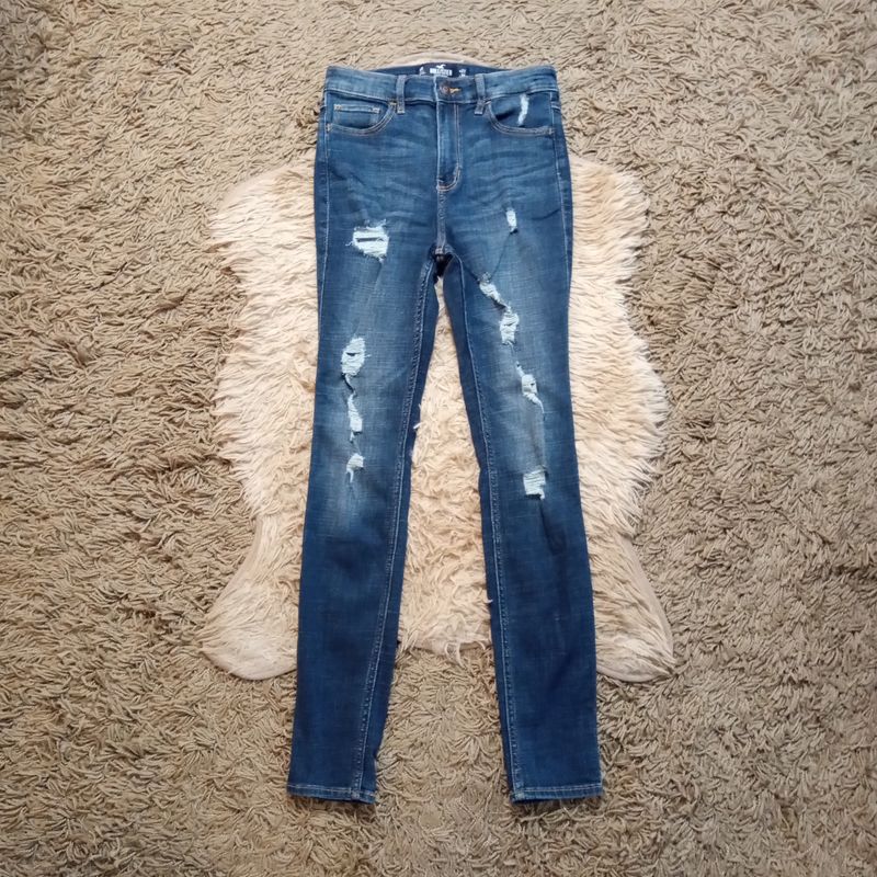 Hollister Sz 5 5R Women&#39;s Juniors Distressed High Rise Skinny Jeans Jeggings