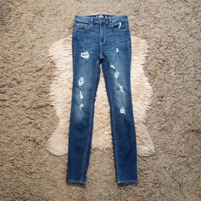 Hollister Sz 5 5R Women&#39;s Juniors Distressed High Rise Skinny Jeans Jeggings