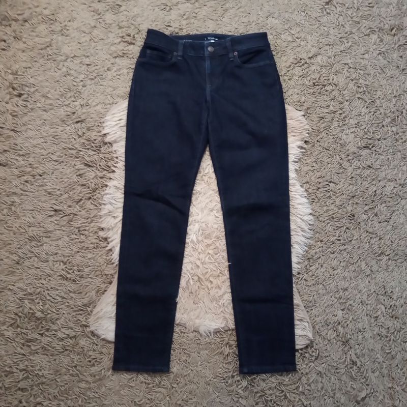 LOFT Sz 4 / 27 Women&#39;s Dark Wash Curvy Skinny Mid Rise Stretch Jeans