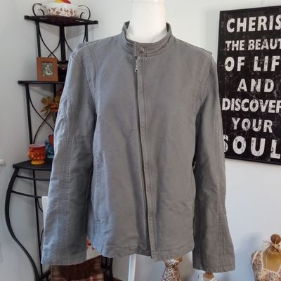 A/X Armani Exchange Large Women&#39;s Grey Utility Bomber Jacket Coat