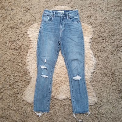 Abercrombie &amp; Fitch Sz 2 Short Women&#39;s Jrs Distressed High Rise Skinny Stretch Jeans