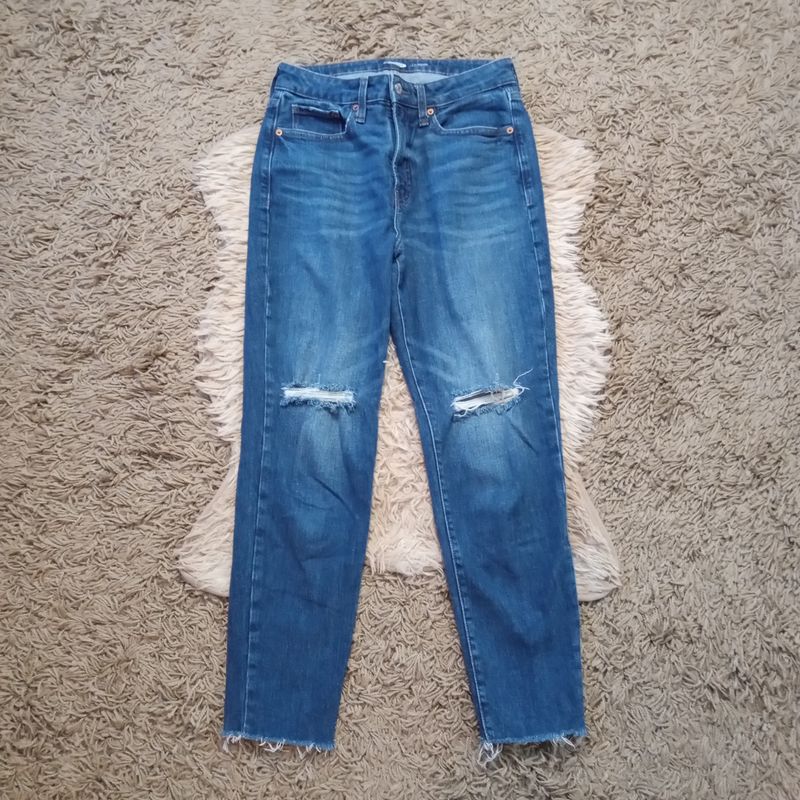Old Navy Sz 6 Women&#39;s O.G. Straight Leg High Rise Distressed Jeans